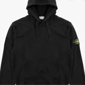 Stone Island Black Hoodie with Logo Patch